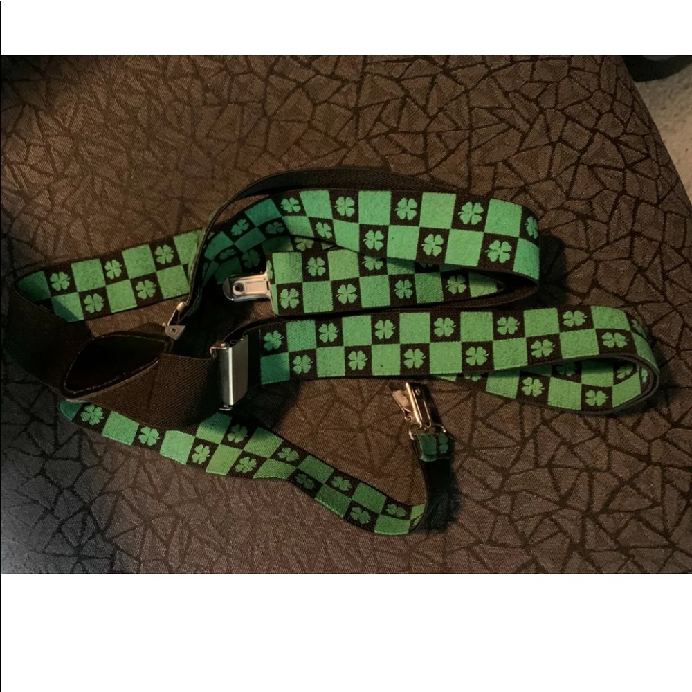 Shamrock Suspenders St. Patrick's Day Green